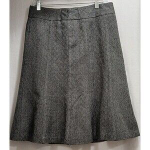 George Women's Brown Black Pleated Bottom Geometric Skirt Size 8 Waist 31" EUC